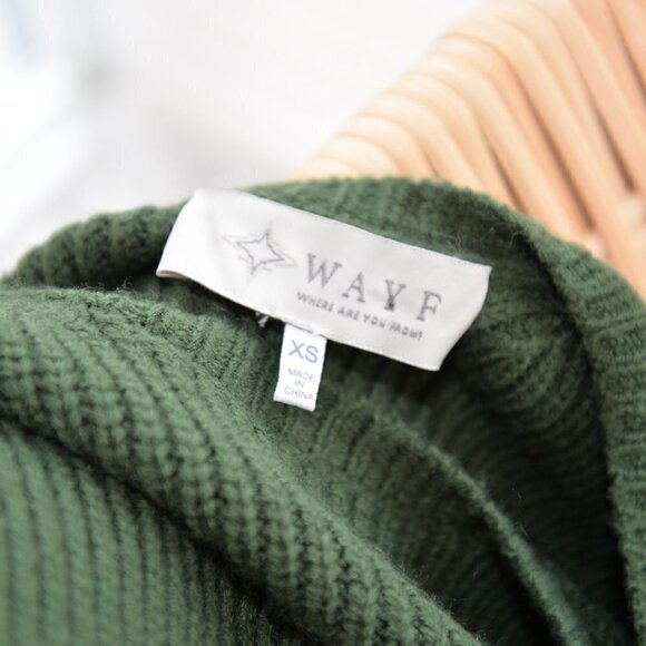 Wayf Green Knit Turtleneck Cutout Sz XS - Picture 5 of 7